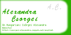 alexandra csorgei business card